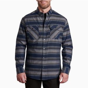 Kuhl Joyrydr Snap Up Shirt Jacket Sherpa Indigo Blue Men’s Size Small